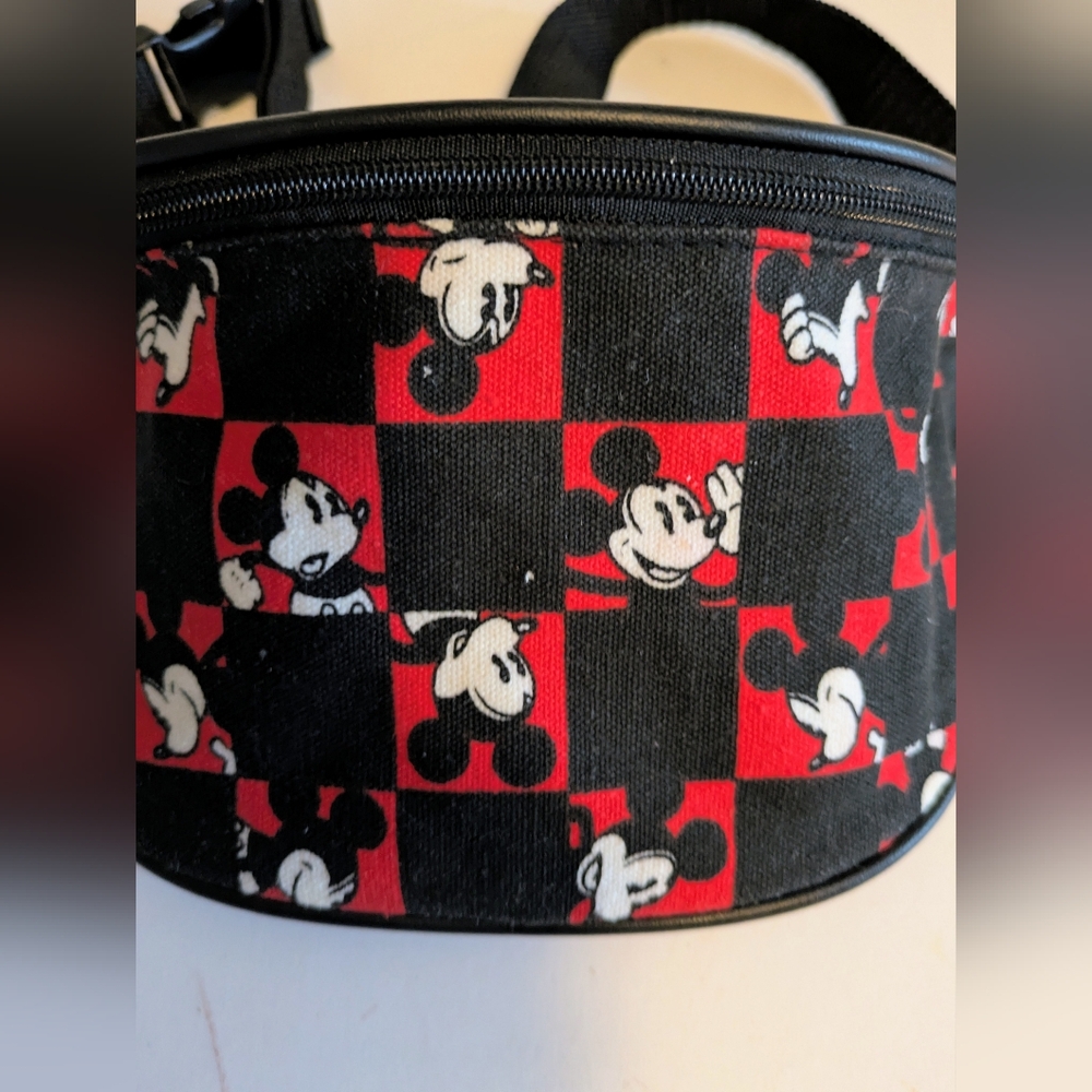 Mickey Mouse Checkerboard Waist Bag Fanny Pack Red Black White